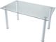Homelegance® Florian Glass Top Dining Table with White Metal Legs -3