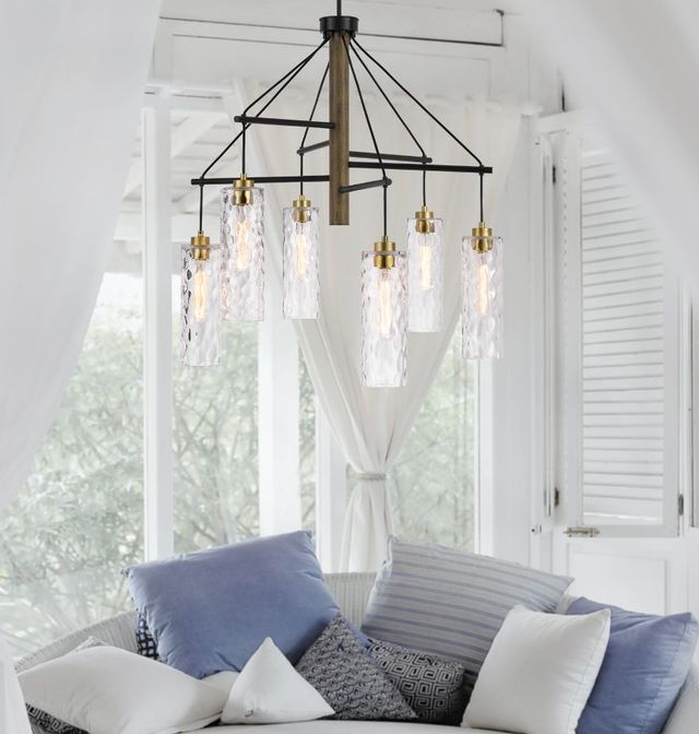 Cal® Lighting & Accessories Williston Antique Brass Chandelier-1