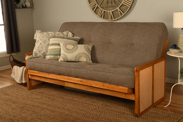 Kodiak Furniture Westport Linen Stone/Honey Full Futon with Mattress-1