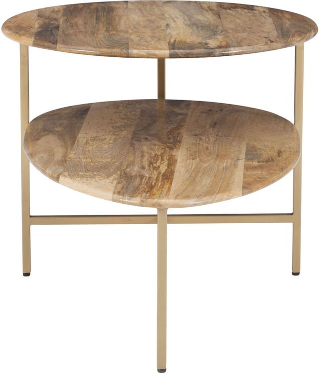 Powell® Cleo Natural 2-Tiered Coffee Table with Gold Base-1