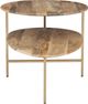Powell® Cleo Natural 2-Tiered Coffee Table with Gold Base-1