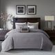 Olliix by Madison Park Rhapsody 6 Piece Grey/Taupe Full/Queen Reversible Jacquard Coverlet Set-5