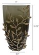 A & B Home Gold/Green Small Glass Capri Aluminum Leaf Vase-4