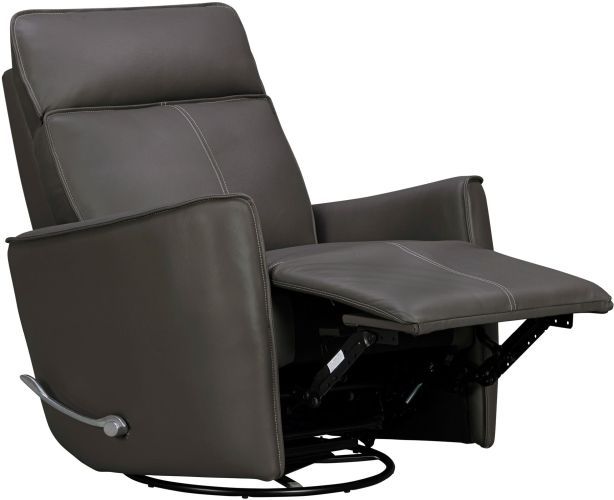 Parker House® Roxy Abby Dark Gray Leather Manual Swivel Glider Recliner-1