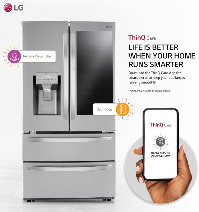 LG 36 in. 27.8 Cu. Ft. Print Proof Stainless Steel French Door Refrigerator-2
