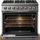 Viking® 5 Series 36" Stainless Steel Pro Style Dual Fuel (LP) Range with Brushed Brass Trim-1