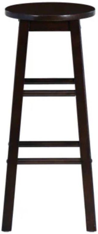 Linon Abby Walnut Round Barstool-3