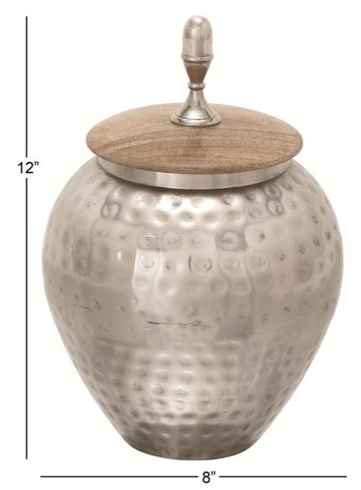 Deco Marche Silver 12" Decorative Jars-2