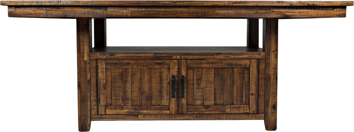 Jofran Inc. Cannon Valley Convertible High/Low Brown Table with Storage Base - Thumbnail 2