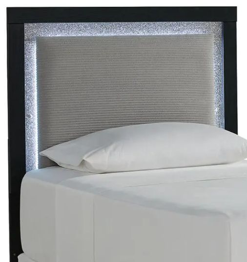 Signature Design by Ashley® Raechalla Black/Gray Youth Twin Upholstered Panel Headboard-0
