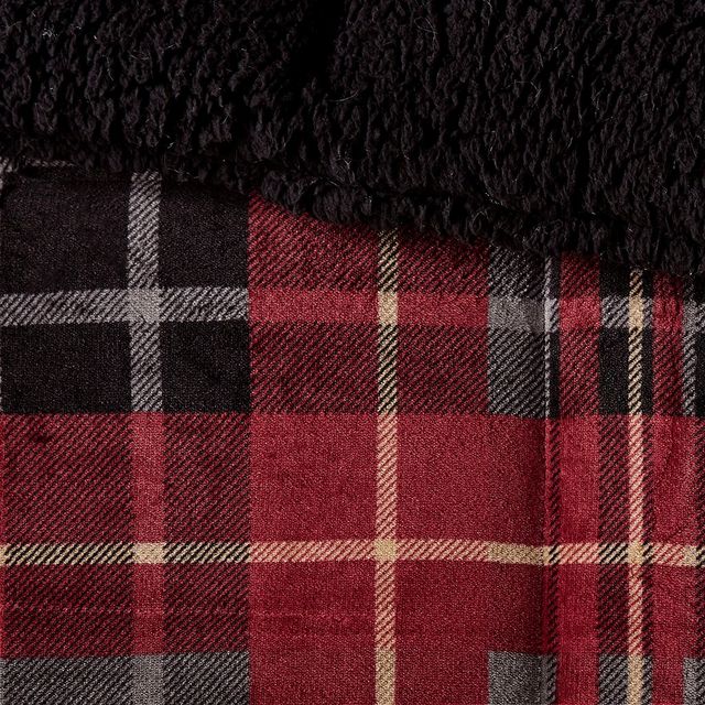 Olliix by Woolrich Alton Red Plaid Full/Queen Plush to Sherpa Down Alternative Comforter Set-3