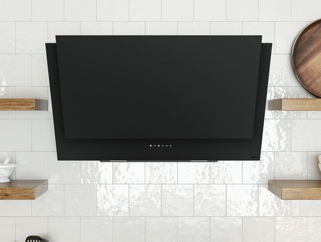 Zephyr Designer Collection Apex 36" Matte Black Glass Wall Mounted Range Hood-4