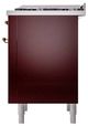 Ilve® Nostalgie II Noblesse 36'' Burgundy Pro Style Dual Fuel Range with Brass Trim-3