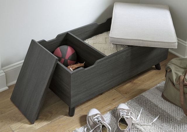 Signature Design by Ashley® Yarlow Gray/Linen Storage Bench-4