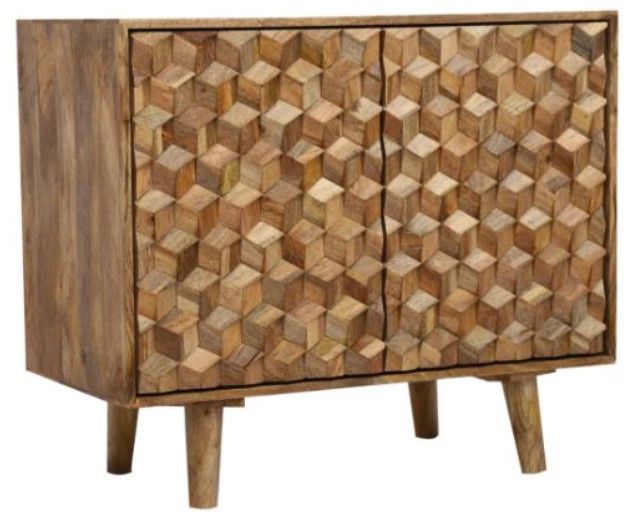 Jaipur Furniture Geometrical Brown 2-Door Chest of Drawer-0