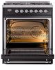 Ilve® Nostalgie II Series 30" Glossy Black Pro Style Dual Fuel Range-3