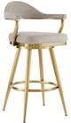 Armen Living Justin Gold/Taupe Swivel Bar Stool-0