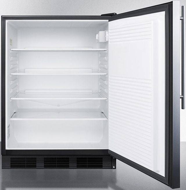 Accucold® by Summit® 24" 5.5 Cu. Ft. Stainless Steel Compact Refrigerator with Left Hand Door-1