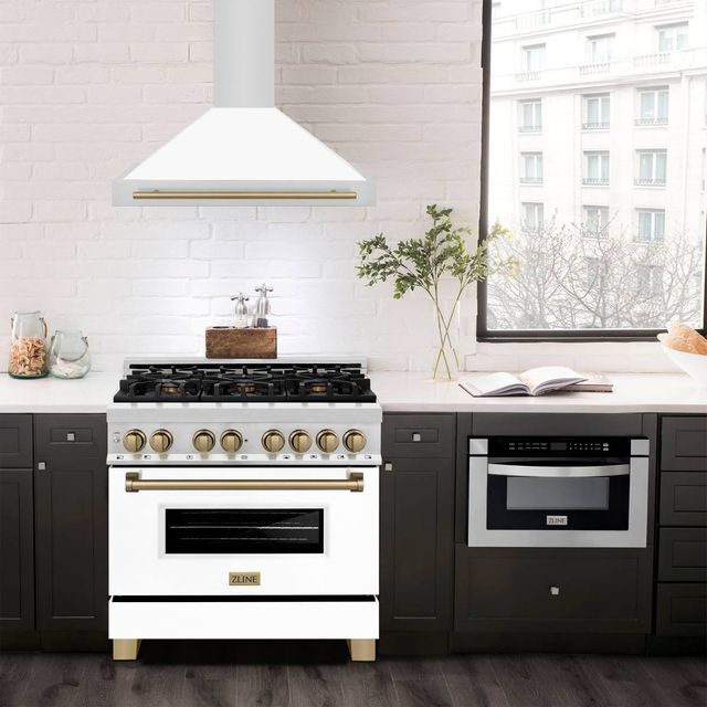 ZLINE Autograph Edition 36" White Matte Wall Mounted Range Hood -1