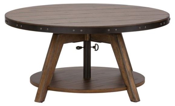 Liberty Furniture Aspen Skies 3-Piece Weathered Brown Living Room Table Set-1