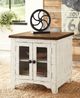 Signature Design by Ashley® Wystfield Brown Doors End Table with Antique White Base-4
