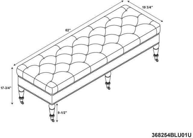 Linon Isabelle Charcoal 62" Accent Bench-3