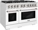 ZLINE Select 48" Satin Stainless Steel Pro Style Dual Fuel Range with White Matte Door-2