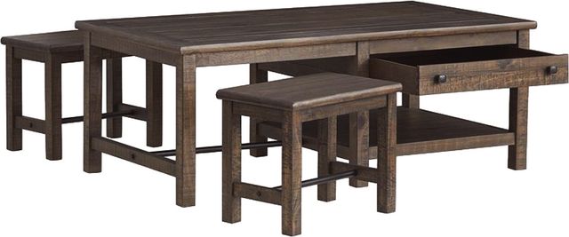 Magnussen Home® Smithton 3-Piece Homestead Brown Rectangular Cocktail Table and Stools Set-3