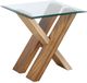 Steve Silver Co. Tasha Glass Top End Table with Deep Cherry Base-0