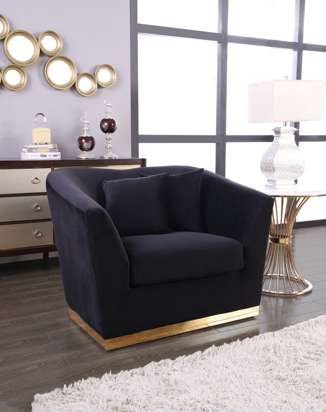 Meridian Furniture Arabella Black Velvet Chair-2