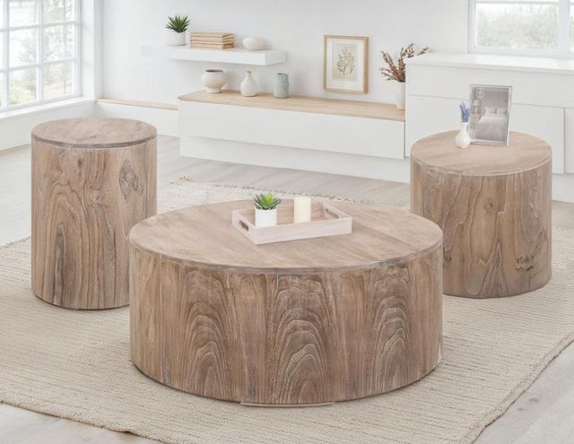 International Furniture Direct Balam Stained White Cocktail Table-1