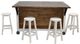 Million Dollar Rustic 5-Piece Brown/White Large Drop Leaf Island Set with Stools-1