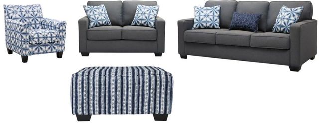 Benchcraft® Kiessel Nuvella 4-Piece Indigo Living Room Set-0