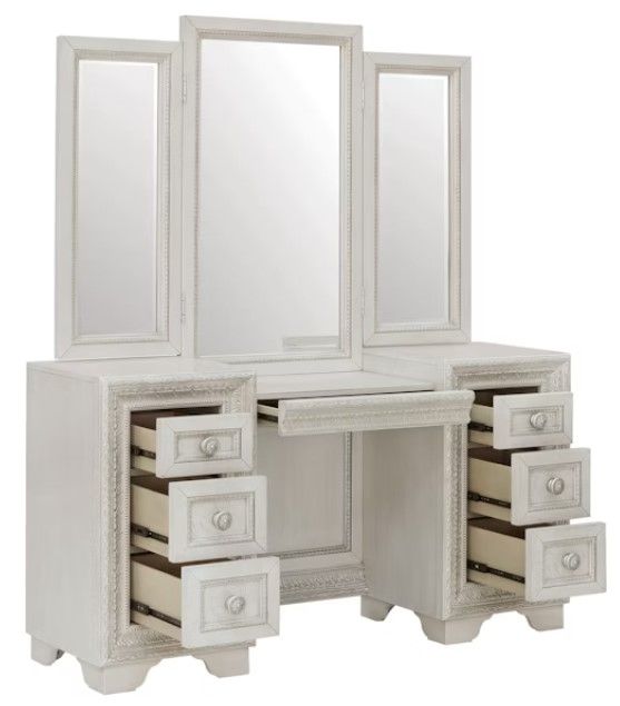 Pulaski™ Camila Cream 7-Drawer Vanity Table-3