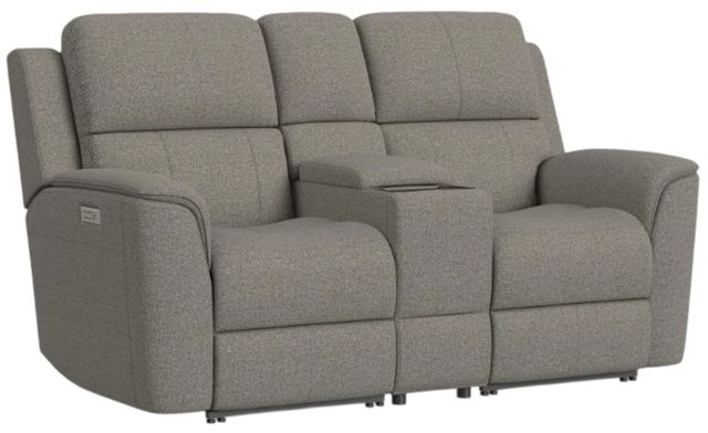 Flexsteel® Henry Fog Power Reclining Loveseat with Console and Power Headrests-0
