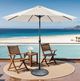 Furniture of America® Soli Beige Fabric/Steel Outdoor Umbrella with Base-1