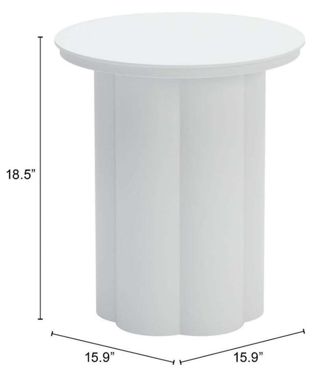 Zuo® Modern Kogur White Aluminum Outdoor Side Table-3