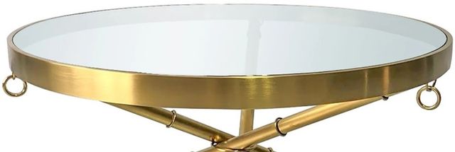 Harp & Finial® Portola Glass Top Coffee Table with Brushed Gold Legs-1