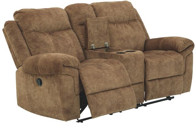 Signature Design by Ashley® Huddle-Up Nutmeg Double Reclining Loveseat with Console-1