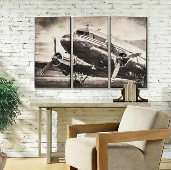 Stylecraft 3-Piece Vintage Airliner Wall Art Set-1
