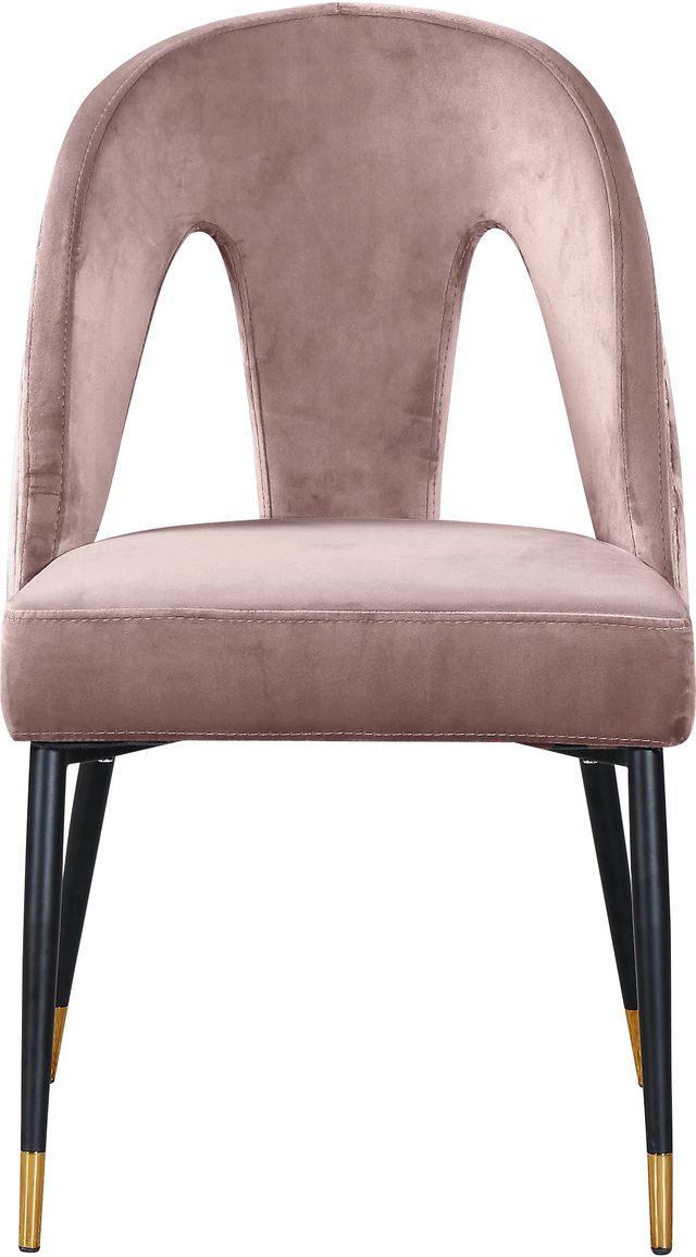 Meridian Furniture Akoya Pink Velvet Dining Chair-1