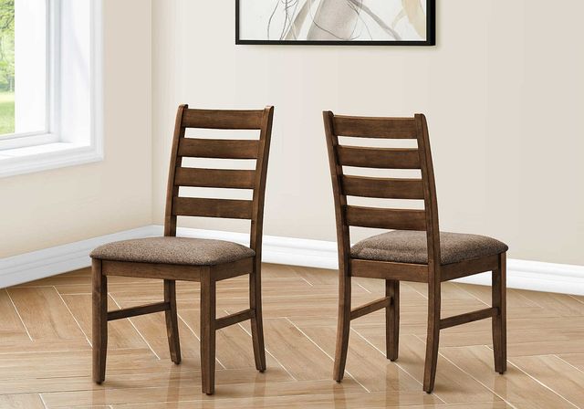 Monarch Specialties Inc. 2-Piece Antique Cherry/Brown 38" Upholstered Dining  Side Chairs Set-2