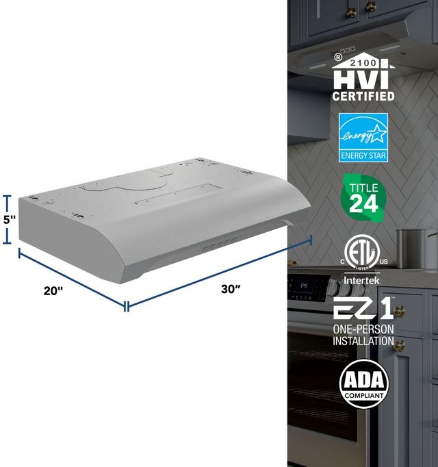 Broan® Alta 2 Series 30" Stainless Steel Under Cabinet Range Hood-1