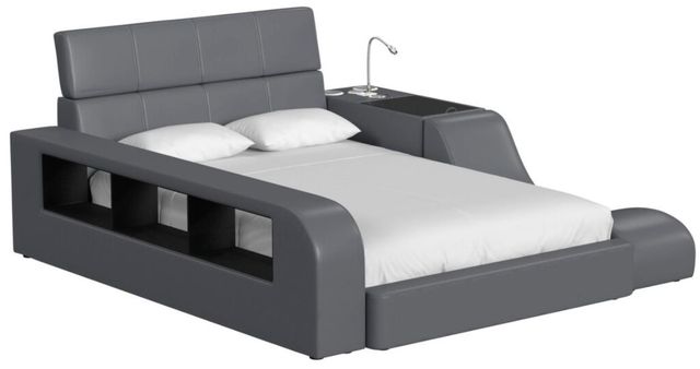 Elements International Valari Gray Full Transformer Bed with Electronics-0