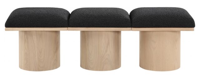 Meridian Furniture Pavilion 3-Piece Black/Natural 54" Modular Bench-1