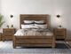 International Furniture Direct Merida Stained Brown King Platform Bed Footboard with Rails-1