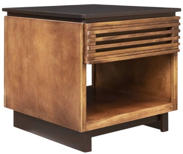 Legends Home Graceland Bourbon End Table with Matter Black Base-0