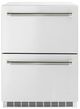 ZLINE Autograph Edition Touchstone 24 " 4.6 Cu. Ft. Stainless Steel 168 Can Outdoor-Rated Dual Refrigerator Drawer with Polished Nickel Helix Handles-0