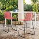 Armen Living Shasta 2-Piece Black/Brick Red Rope/Steel Outdoor Bar Stool Set-1