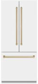 ZLINE Autograph Edition 36" 19.6 Cu. Ft. White Matte Built-In French Door Refrigerator with Polished Gold Accents-0
